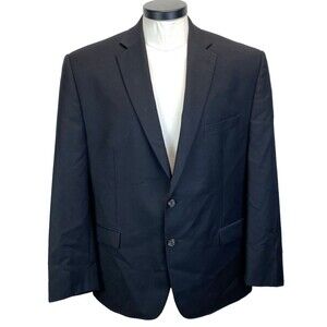 Lauren Ralph Lauren Blazer Men 44S Solid Black 100% Wool Suit Jacket 2 Button